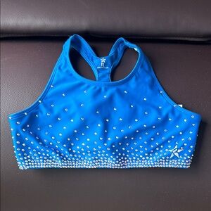 Rebel Athletic Blue Rhinestone Embellished Sports Bra